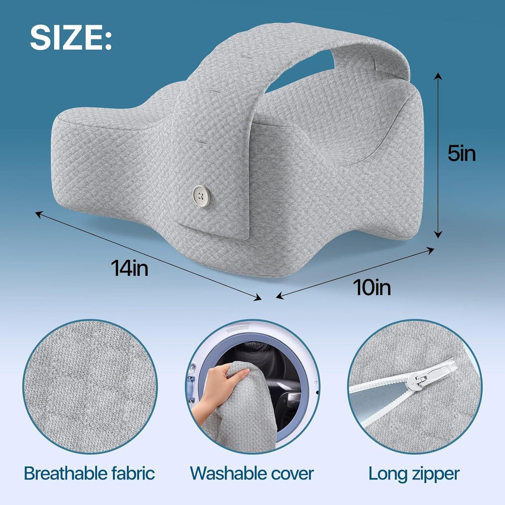 Memory Foam Knee Pillow for Side Sleepers – Leg Gap Support for Hip & Back Pain Relief