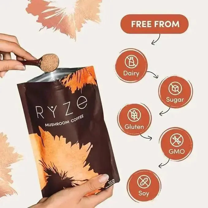 RYZE Mushroom Coffee – Organic Adaptogen Coffee for Focus, Energy & Immunity